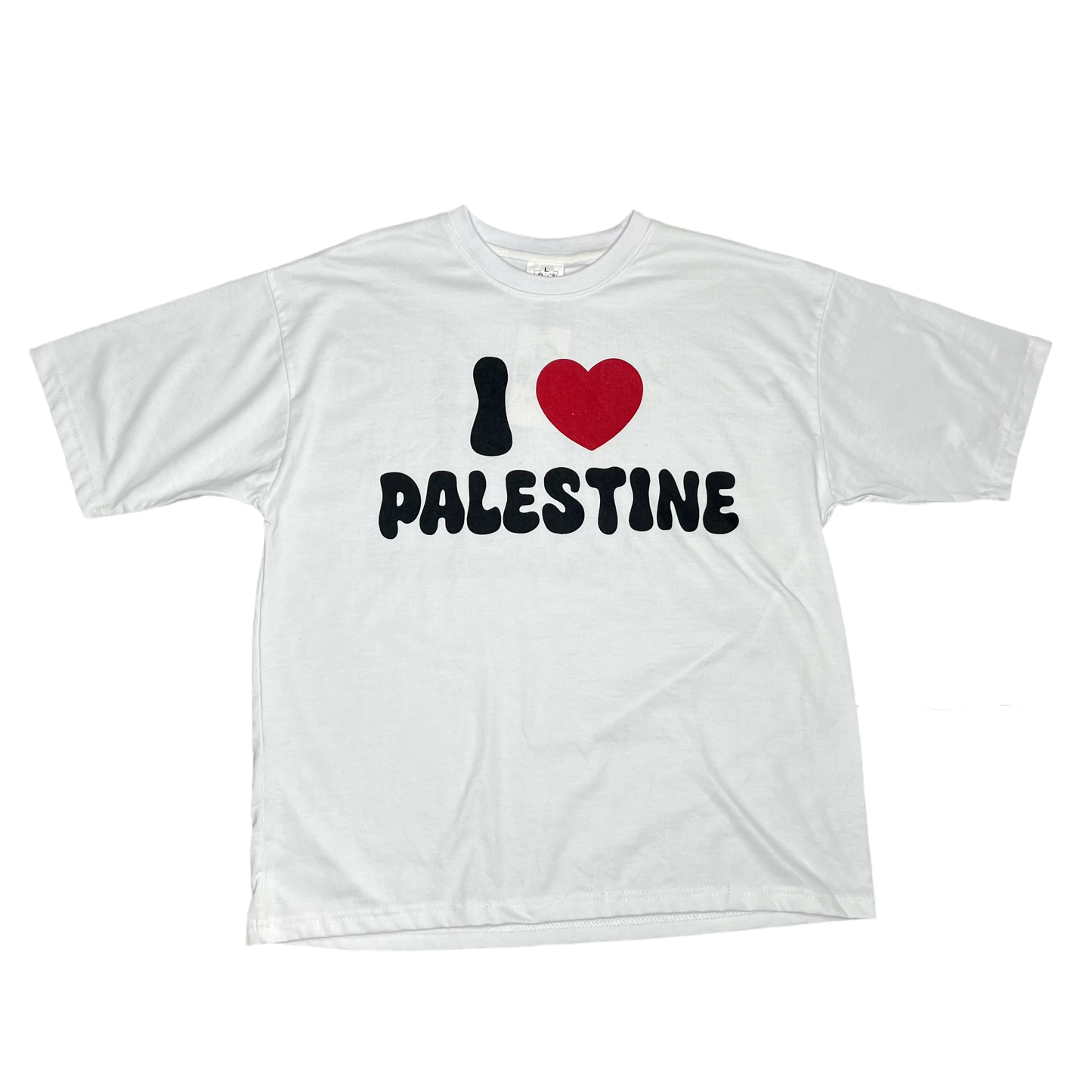 9. White Palestine tee